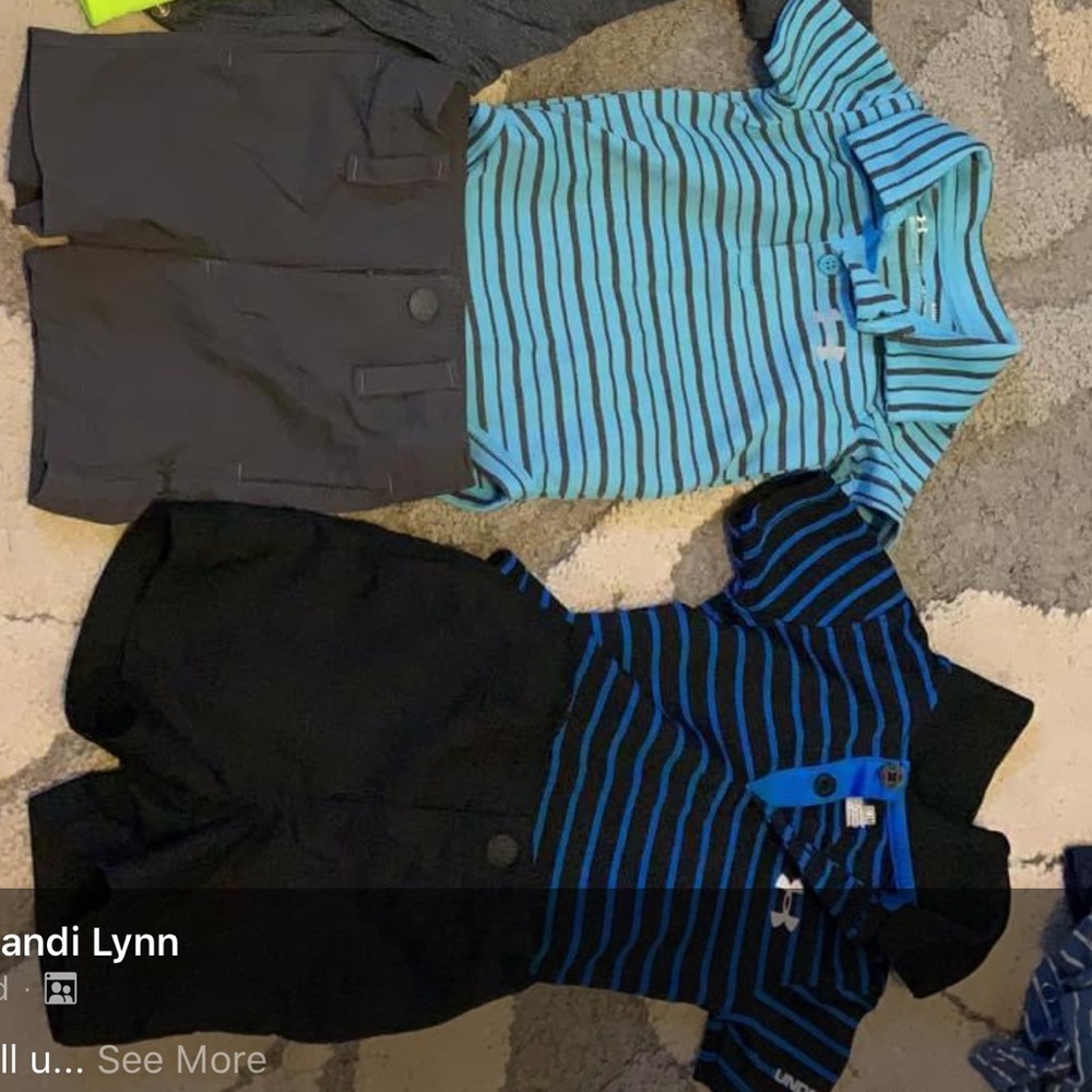 Under armour 0/3mo striped polos